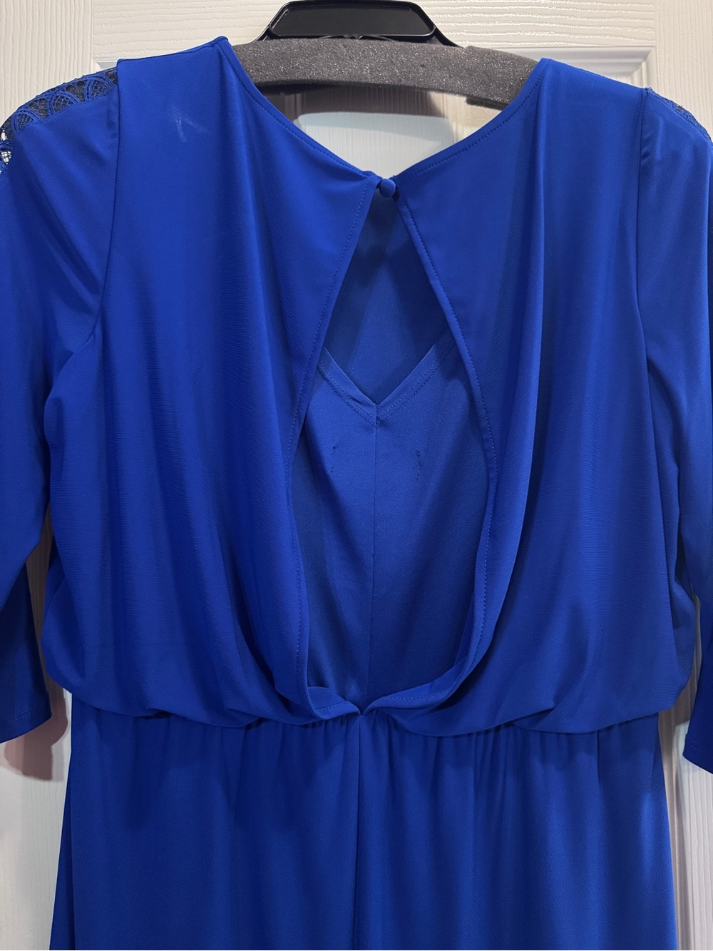 Elegant Blue Women's Blouson Dress - Picture 3 of 4
